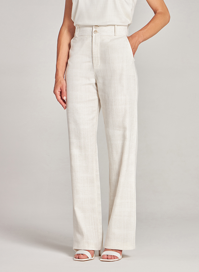 calça pantalona linho