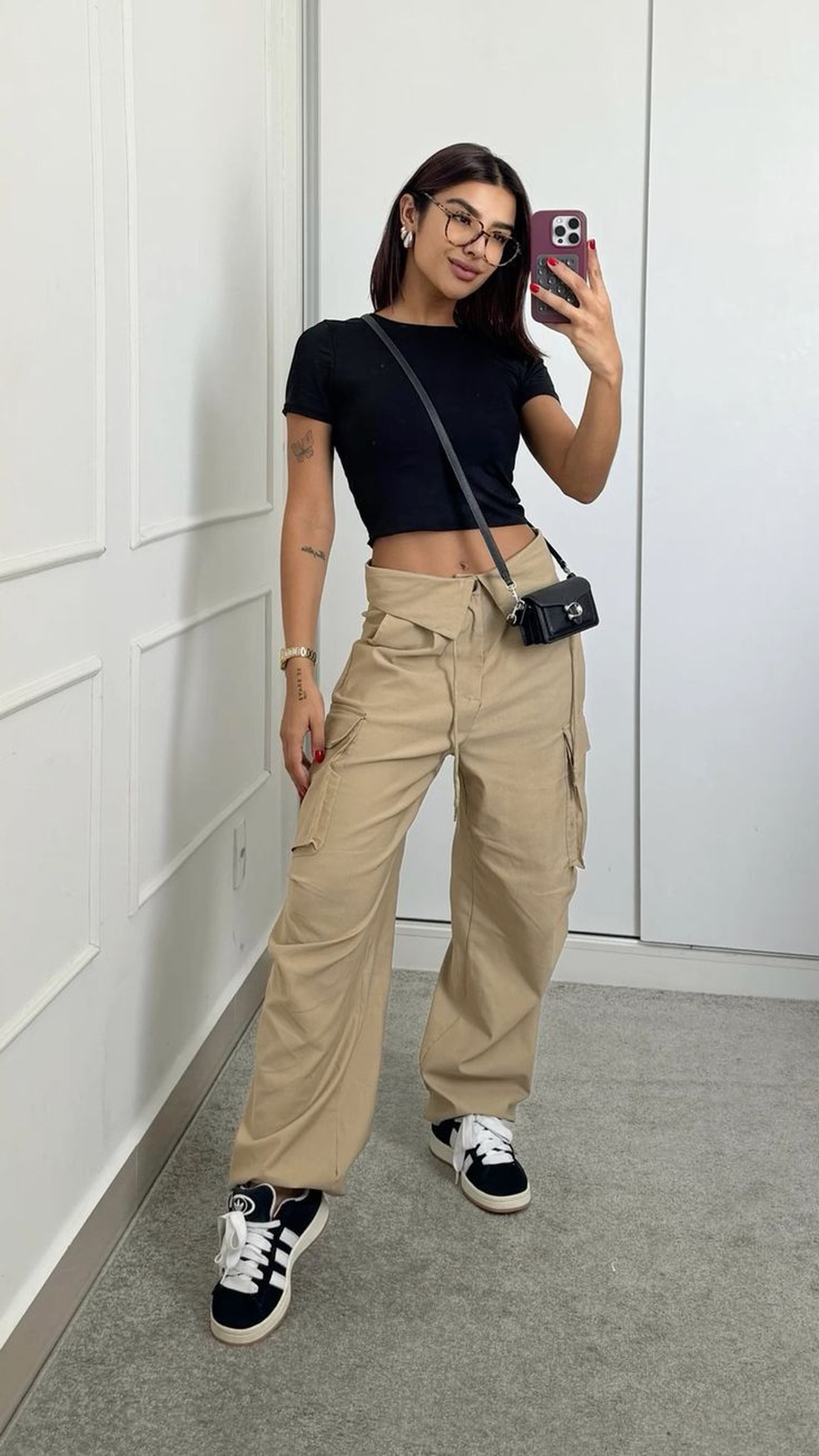 calça cargo juvenil feminina looks inspiração