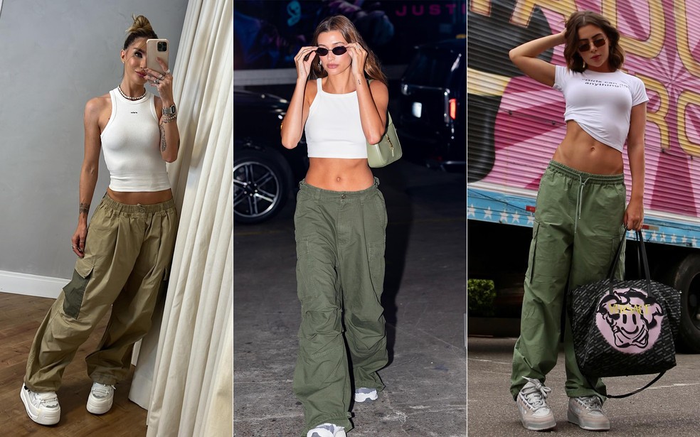 calça cargo juvenil feminina Y2K