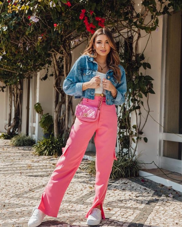 calça cargo juvenil feminina jeans