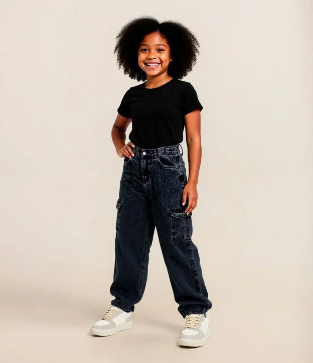 calça cargo juvenil feminina jeans