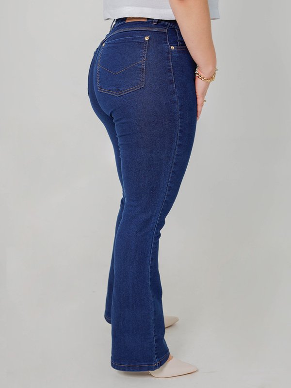 jeans bootcut escuro plus size