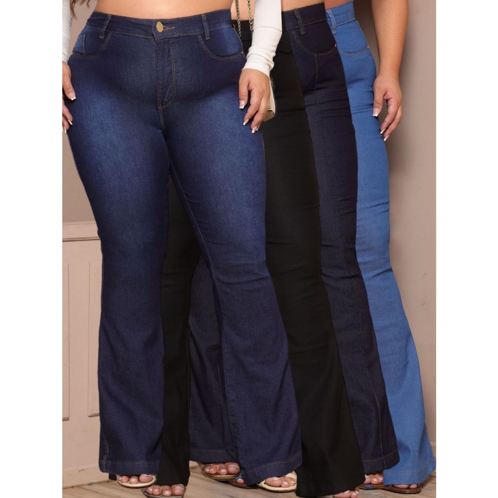 calça bootcut clara plus size