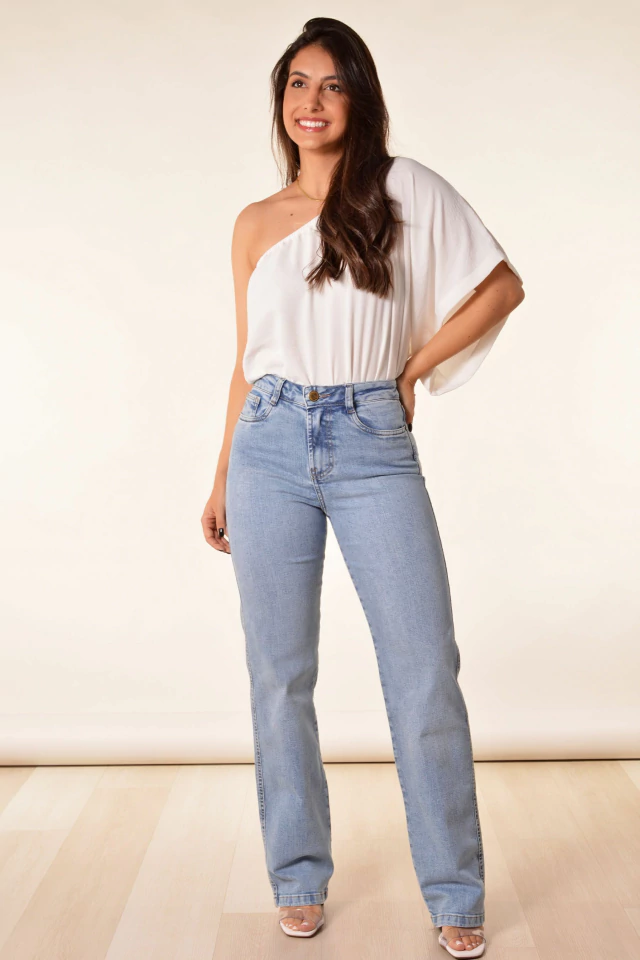 calça jeans feminina wide leg