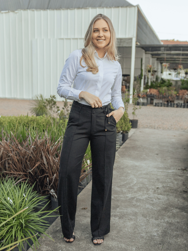 calça social feminina versátil corte reto