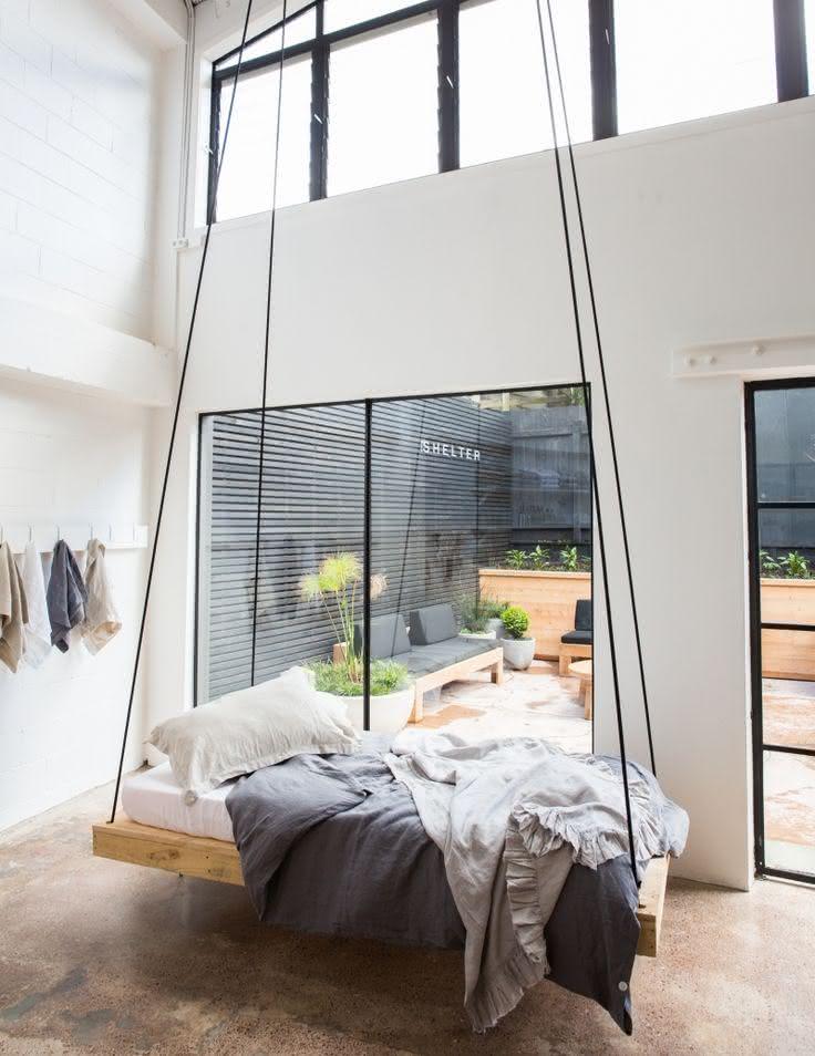 cama flutuante quarto
