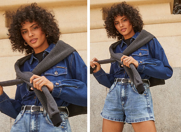 camisa jeans feminina cropped lavagem clara
