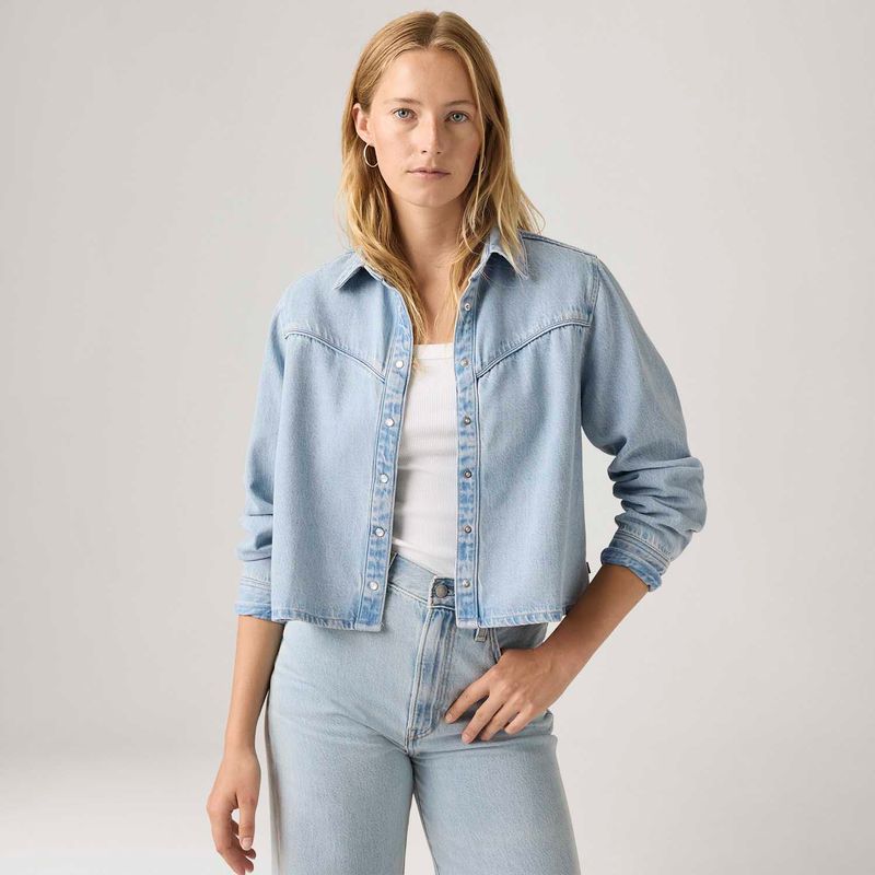 camisa jeans feminina oversized lavagem clara