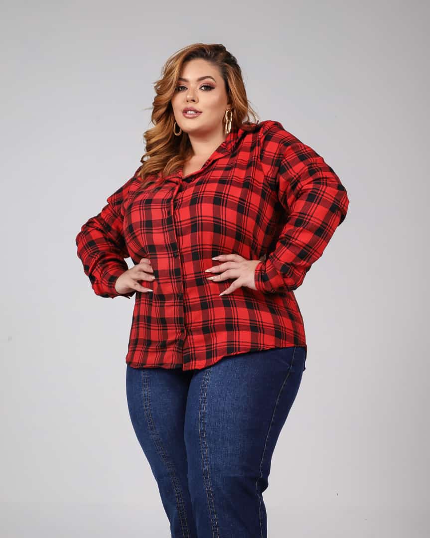camisa xadrez feminina flanelada para festa junina