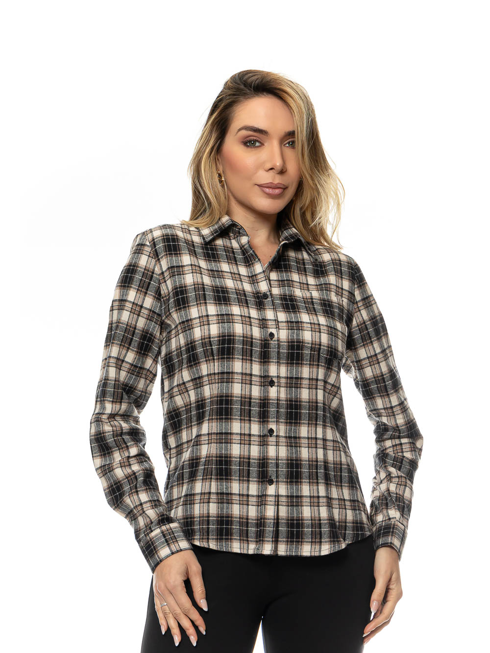 camisa xadrez feminina flanelada para look grunge