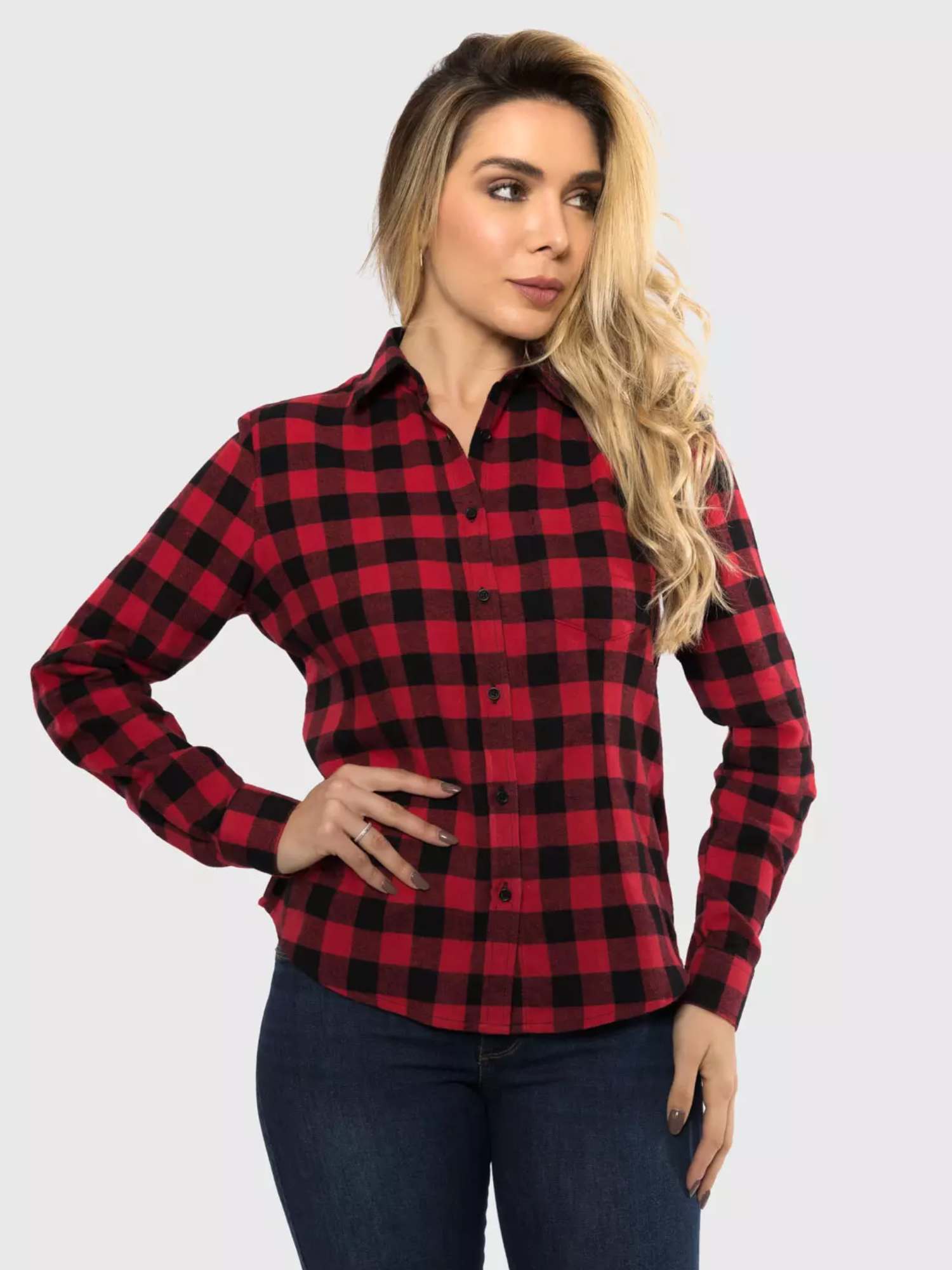 camisa xadrez feminina flanelada de viscose