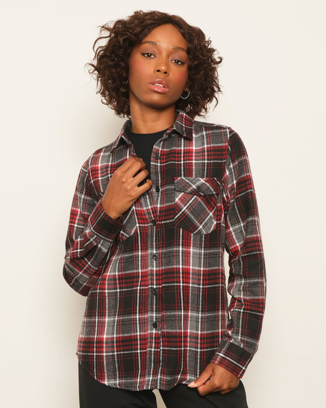 camisa xadrez feminina flanelada plus size
