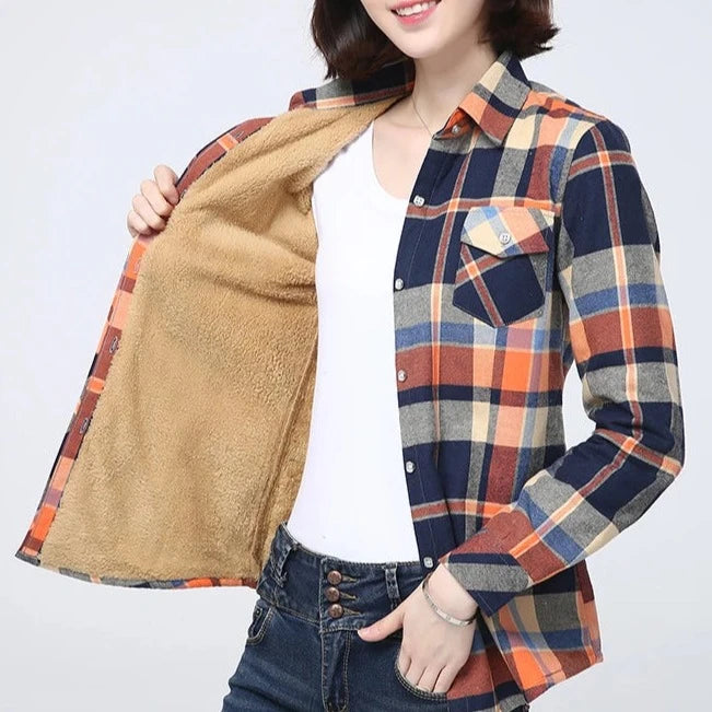 camisa xadrez feminina flanelada verde