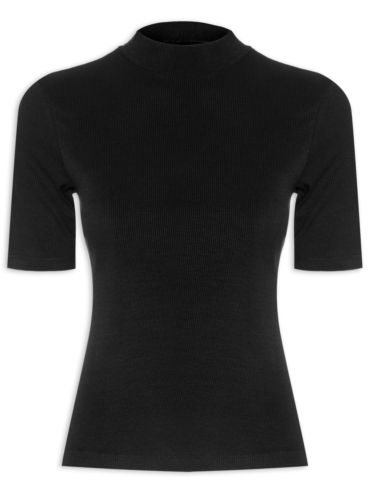 camiseta feminina gola alta manga longa