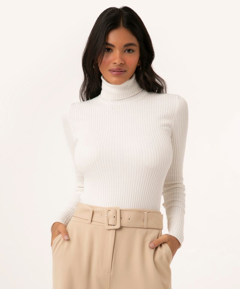 camiseta feminina gola alta branca