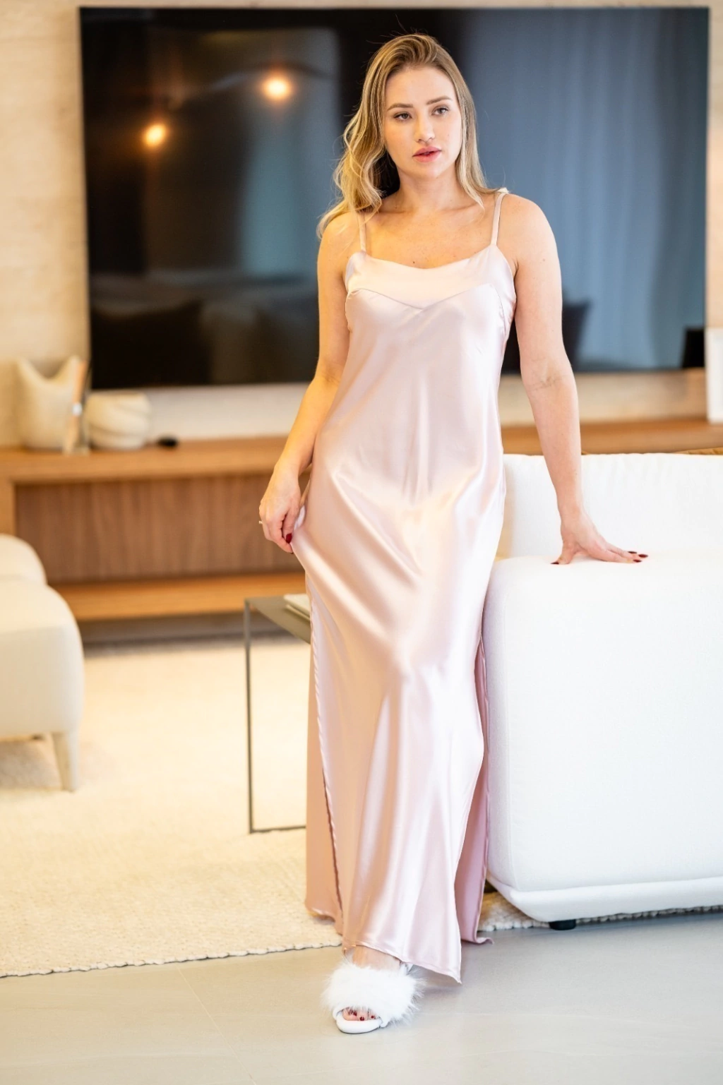 camisola longa com renda