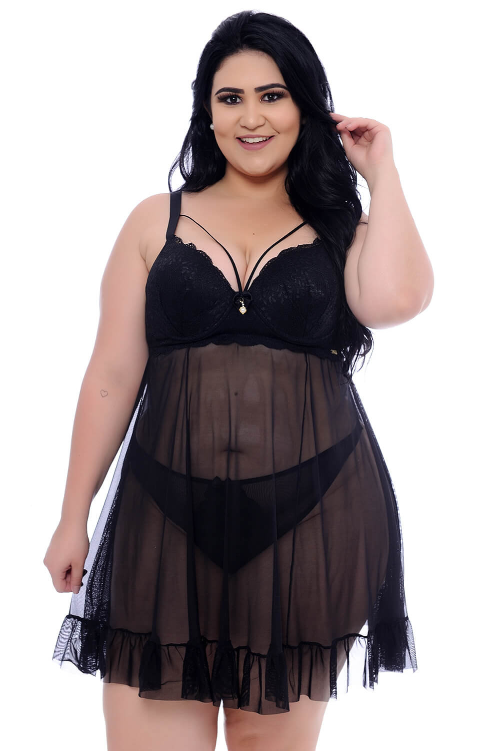 camisola sensual preta