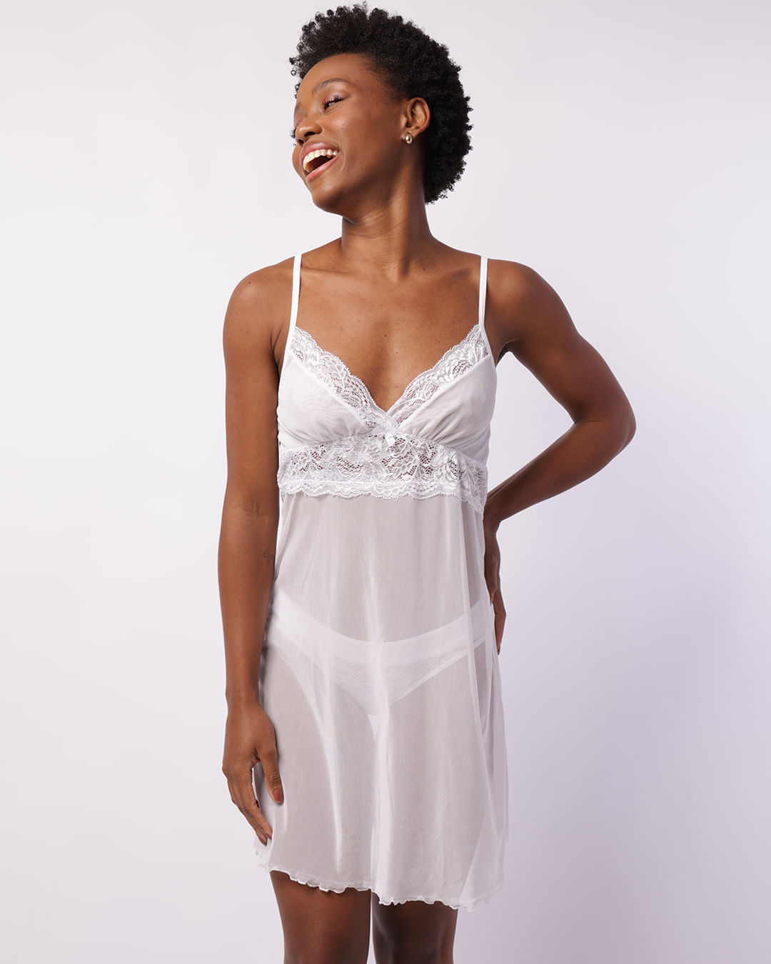 camisola transparente sem bojo