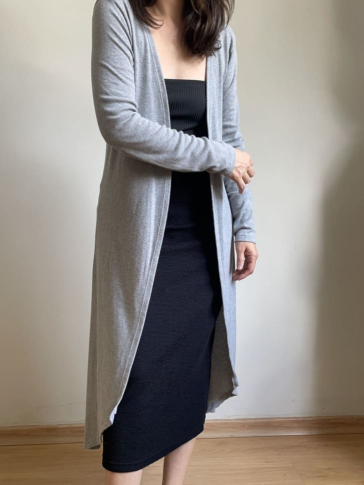 cardigã feminino de malha longo