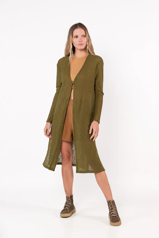 casaco cardigan feminino longo