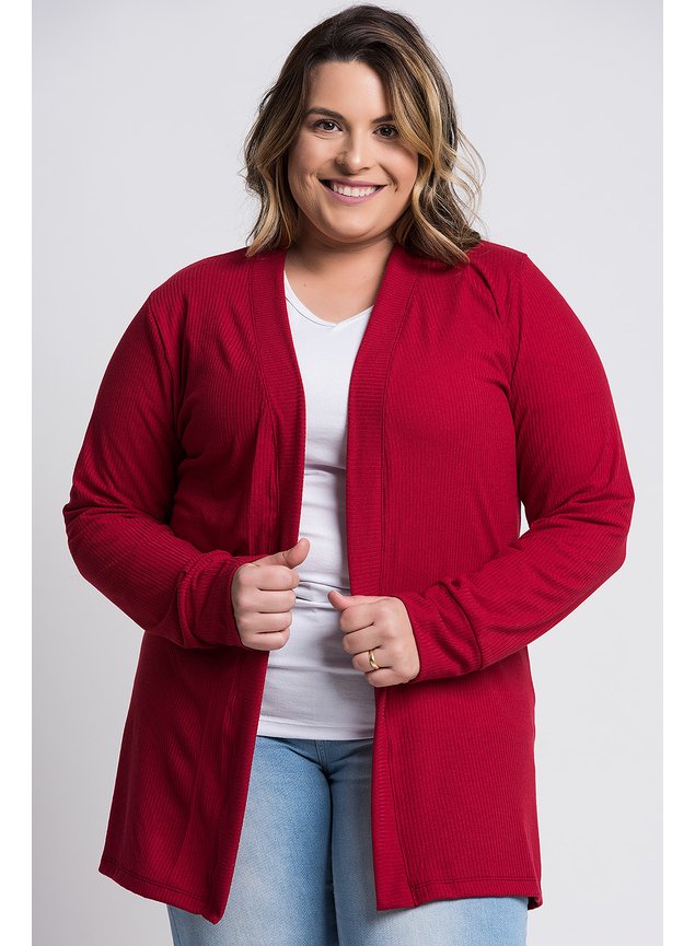 cardigã feminino cinza longo