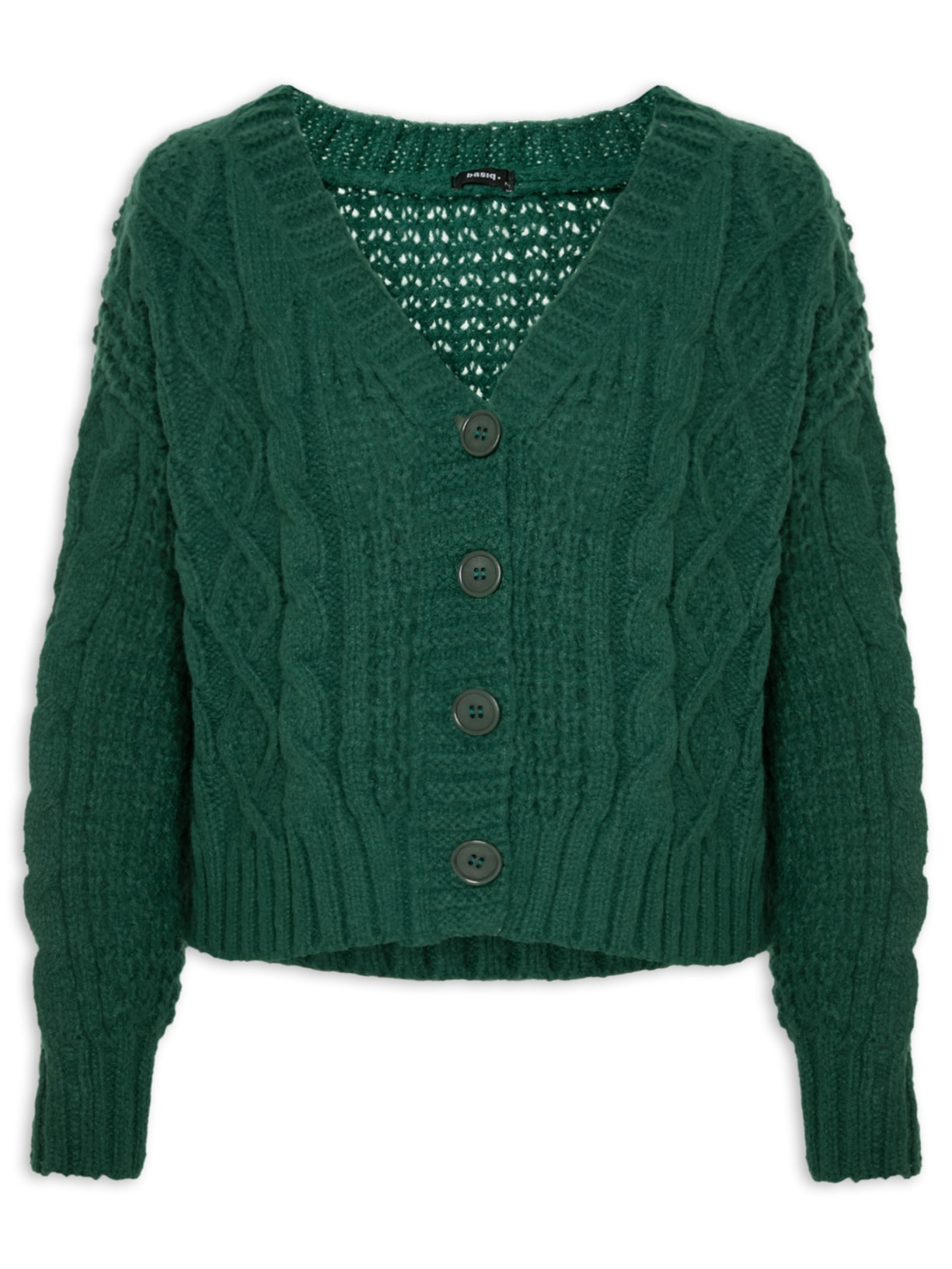 cardigan de tricô com botões