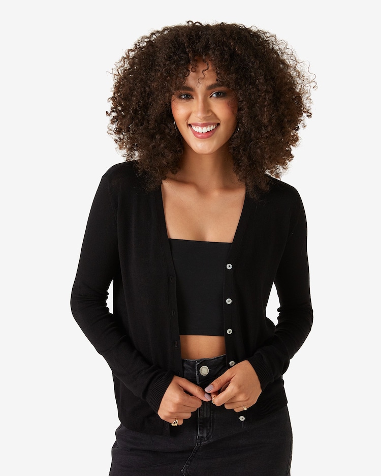 cardigan curto preto