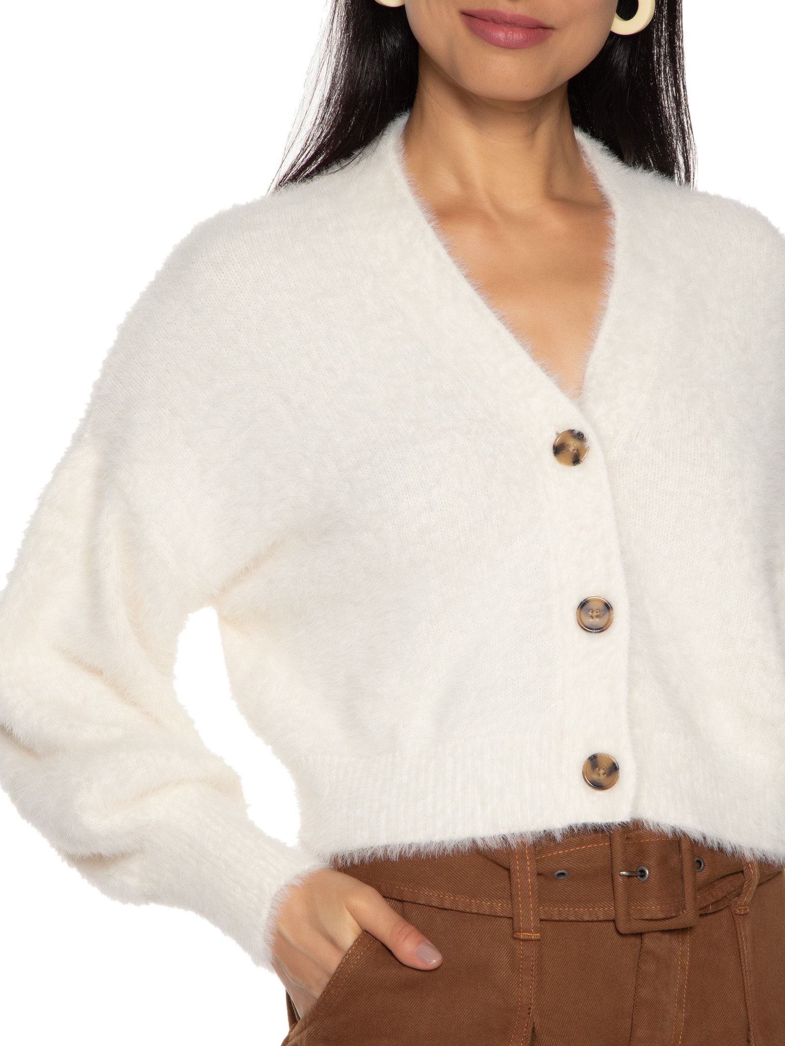 cardigan feminino manga longa