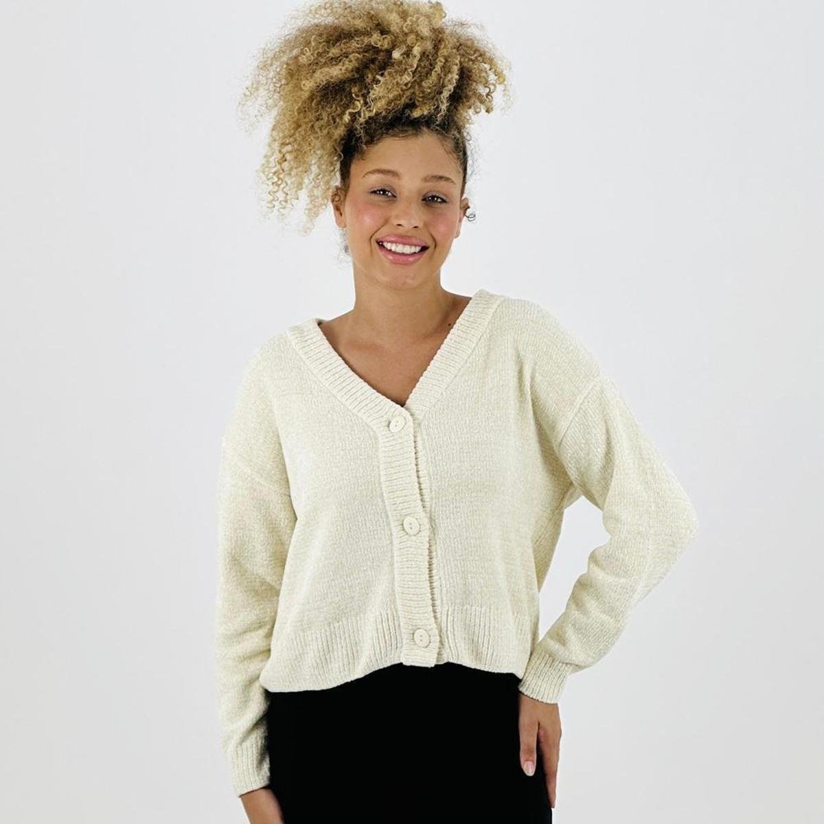 cardigan feminino gola V
