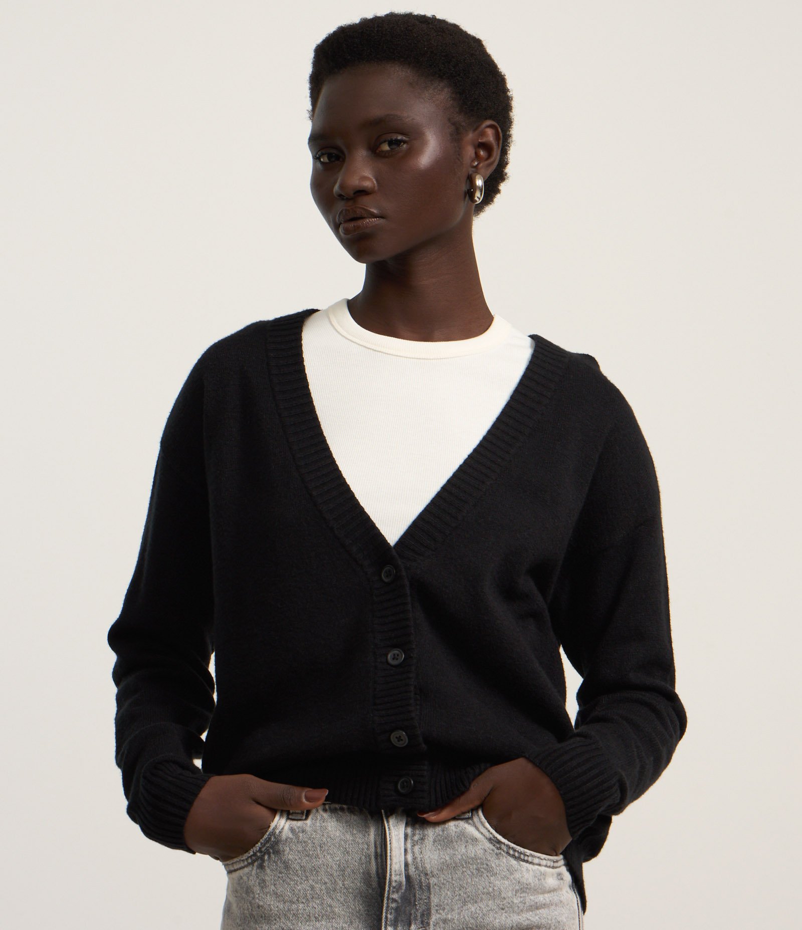 cardigan curto preto