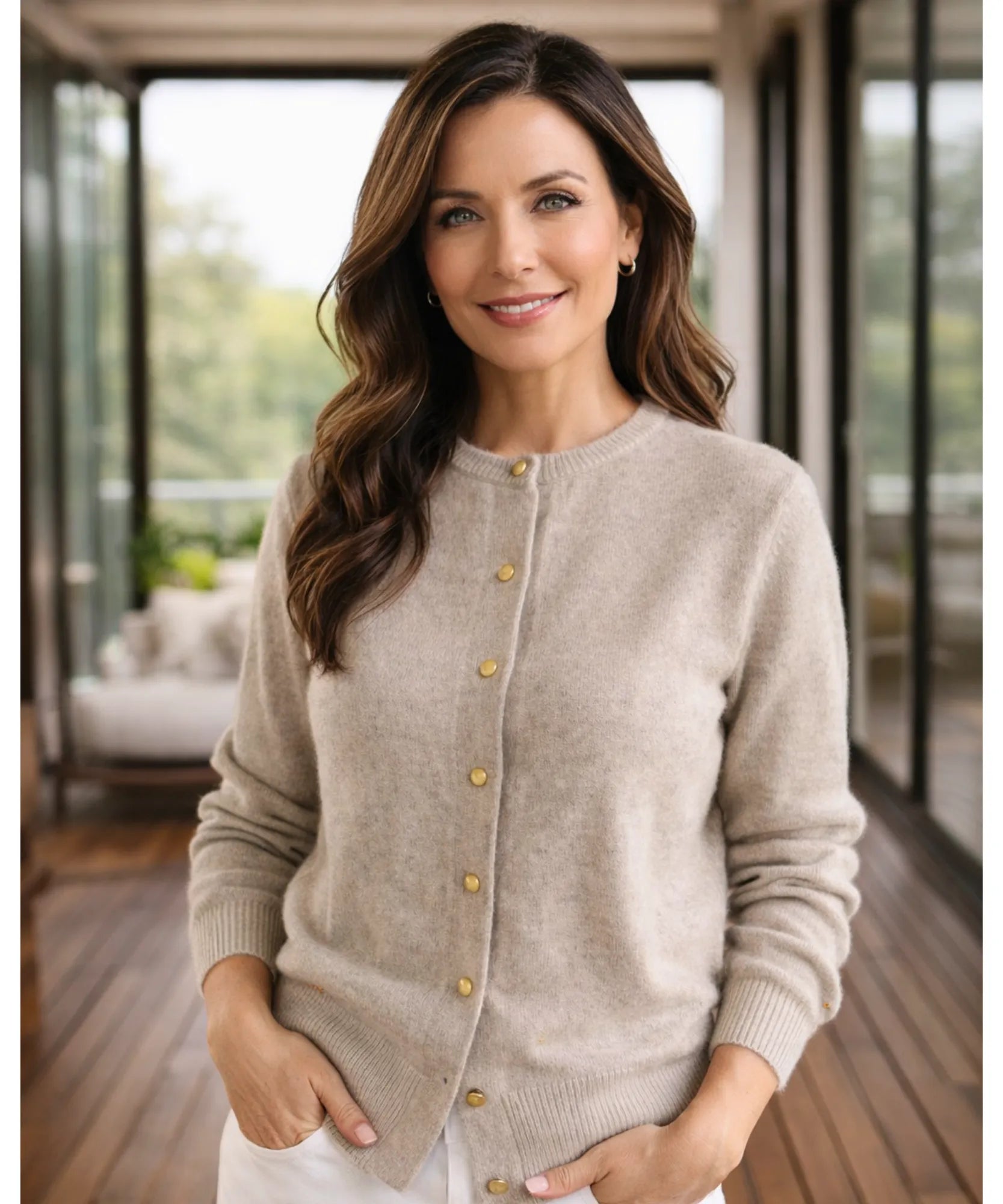 cardigan feminino com botões frontais