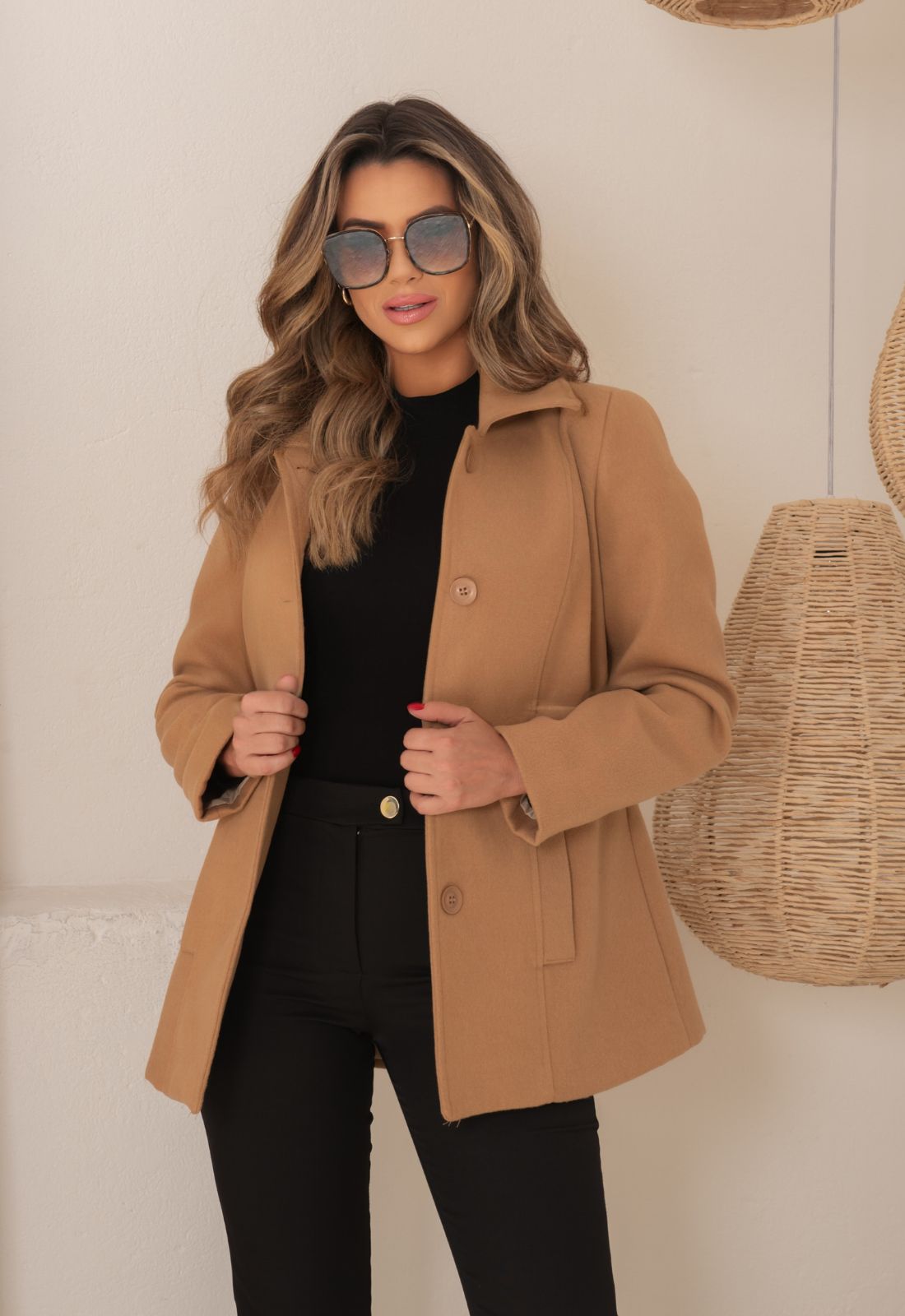 casaco de lã batida feminino