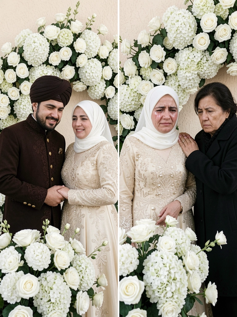 Duas imagens lado a lado: mãos dadas com sorrisos e um casal com lágrimas e expressão tensa.