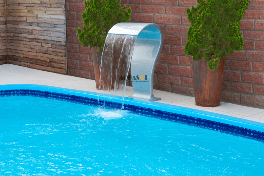 cascata para piscina de fibra de vidro