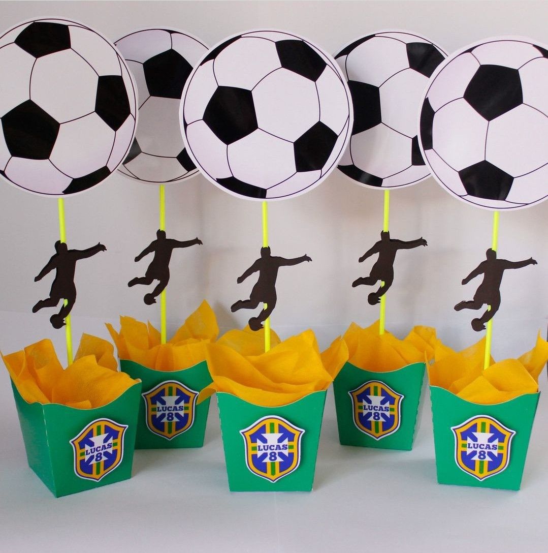 centro de mesa copa do mundo simples