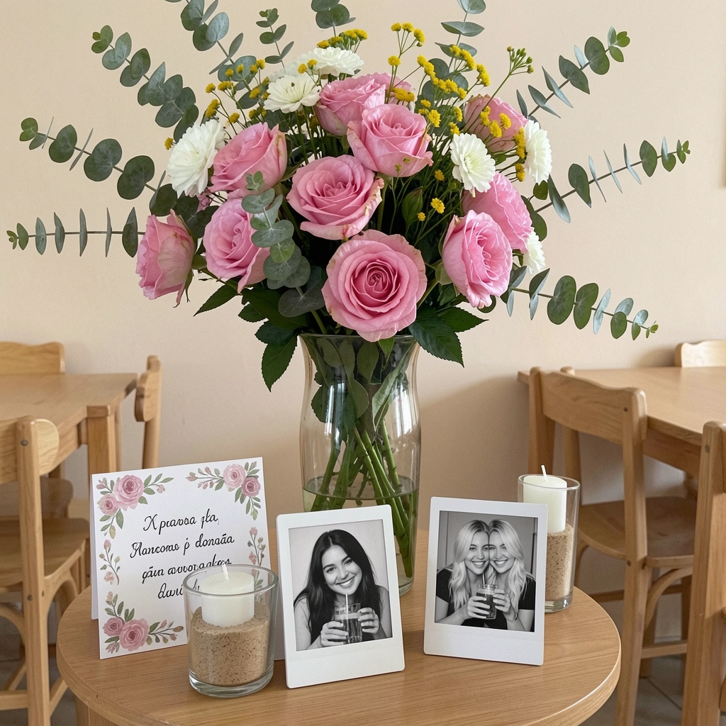 Velas brancas em copos de vidro com areia decorativa, dispostas sobre uma superfície.
