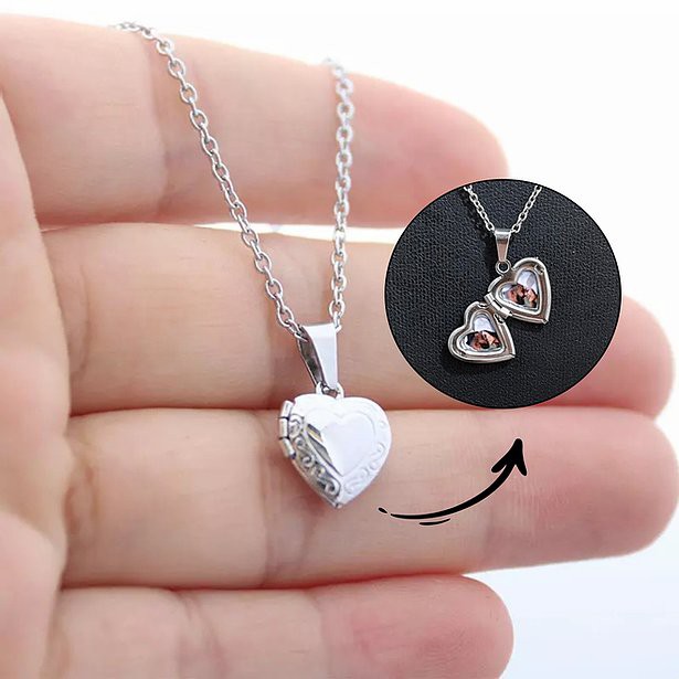 pingente relicário coração personalizado