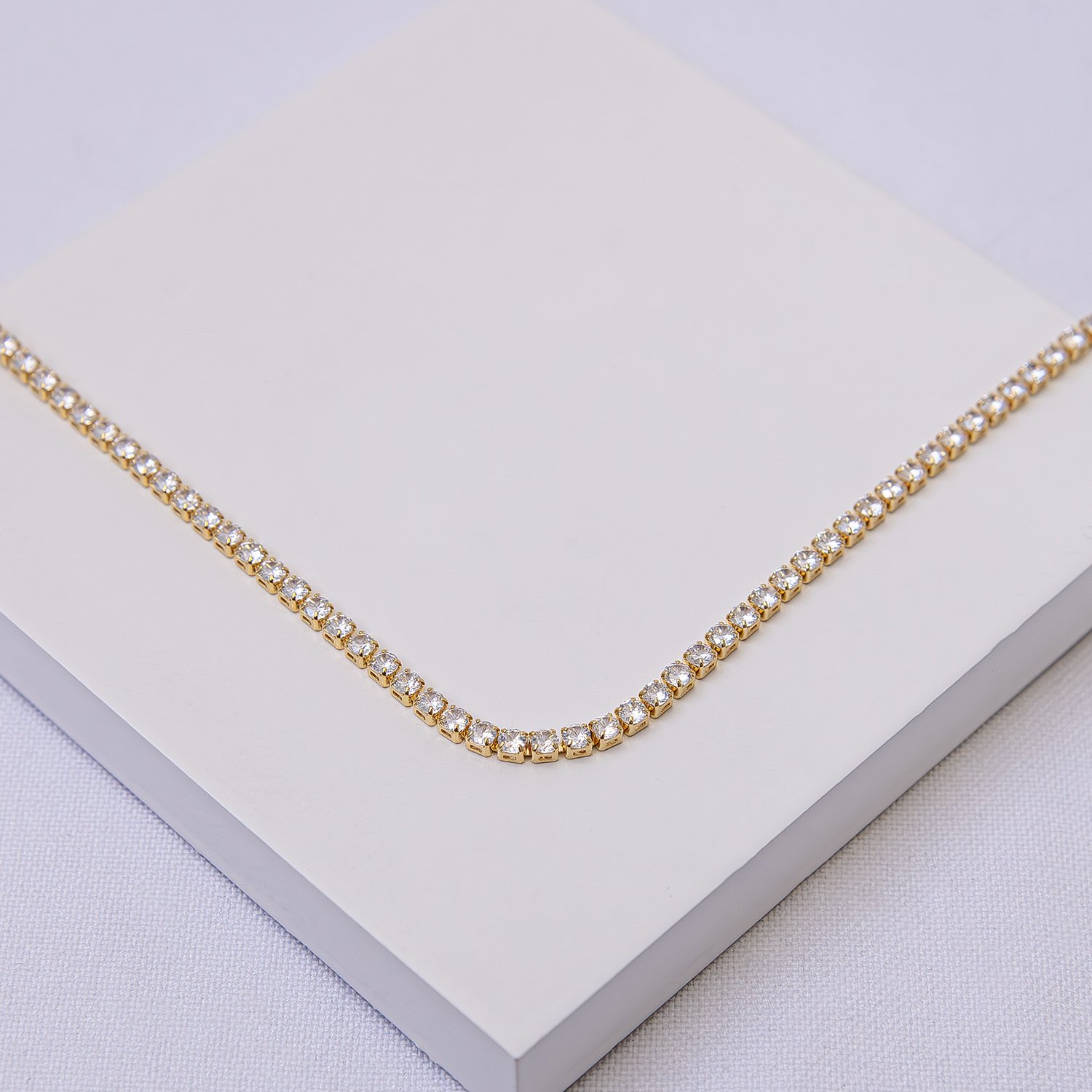 colar riviera ouro 18k zircônia