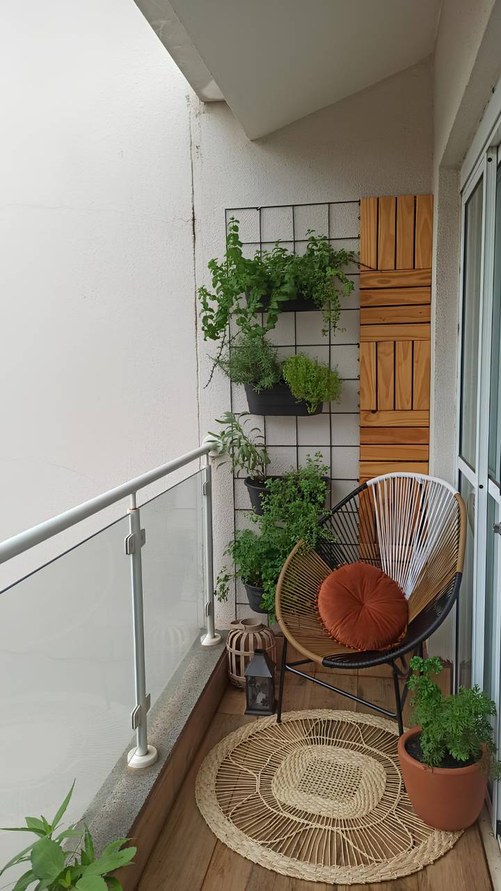 decoração de varanda com plantas pendentes