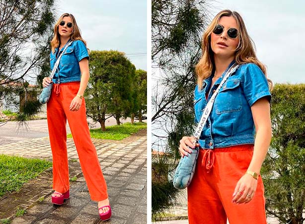 como usar color blocking com camisa colorida