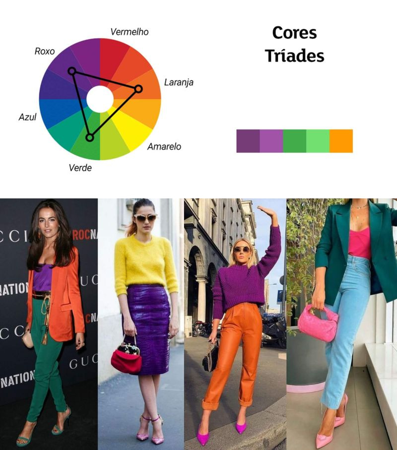 combinação de cores para looks