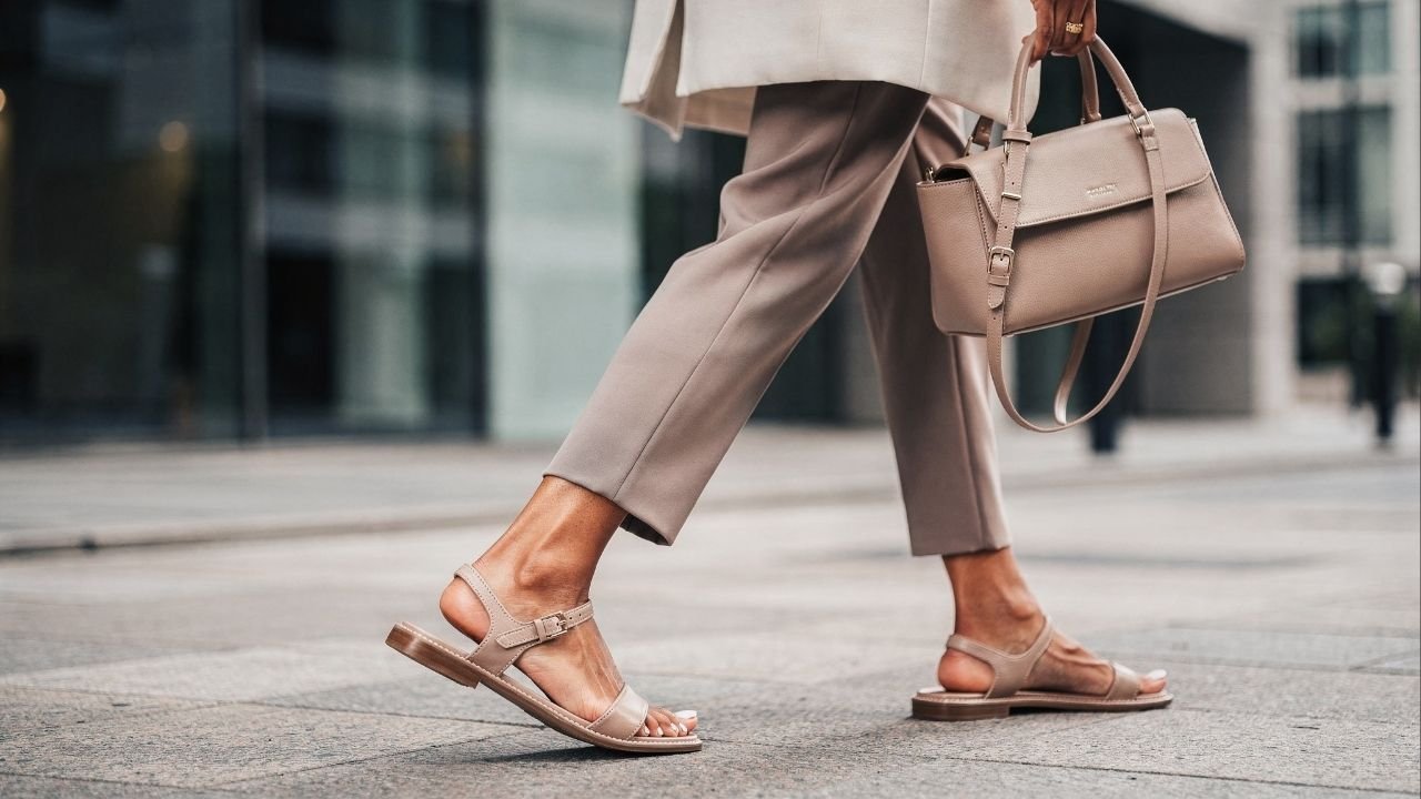 looks com alfaiataria e sandália baixa