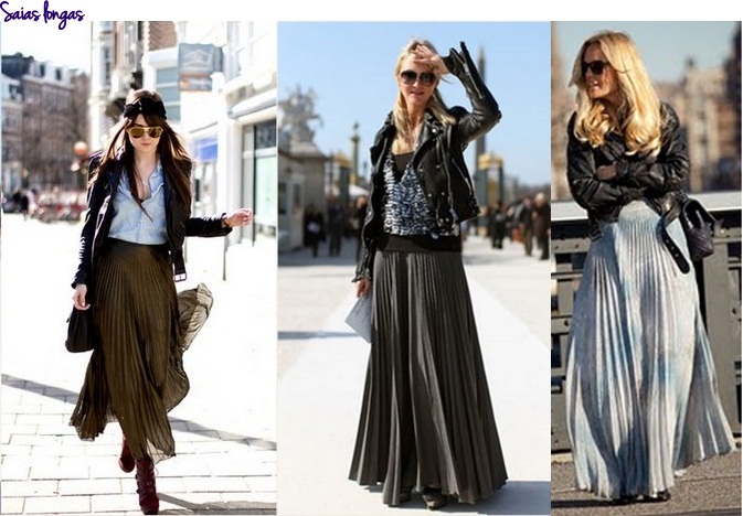 looks inverno com saia longa