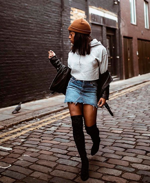 look saia jeans midi e bota