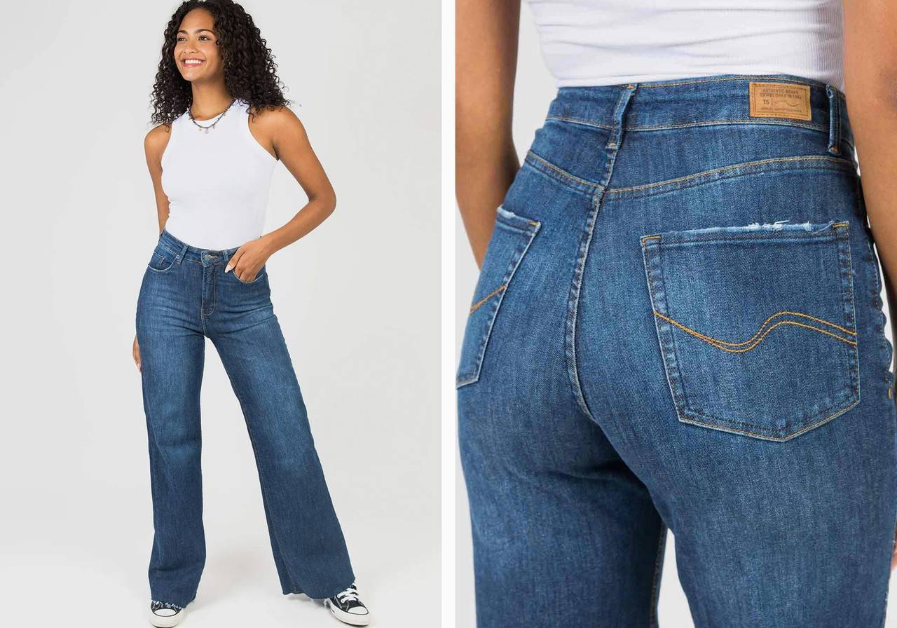 calça wide leg de alfaiataria com tênis