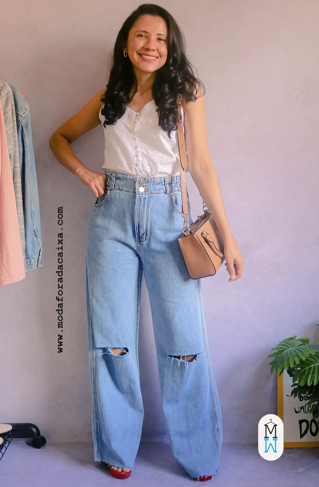 calça wide leg pantalona com tênis