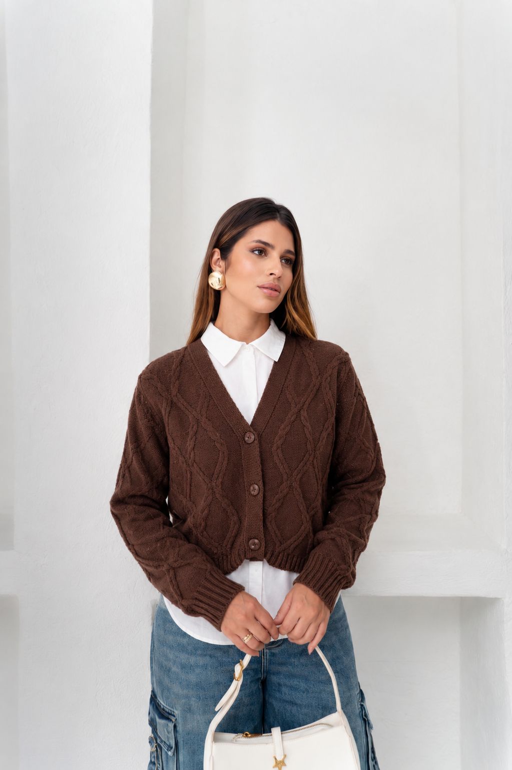 cardigan feminino ambiente corporativo