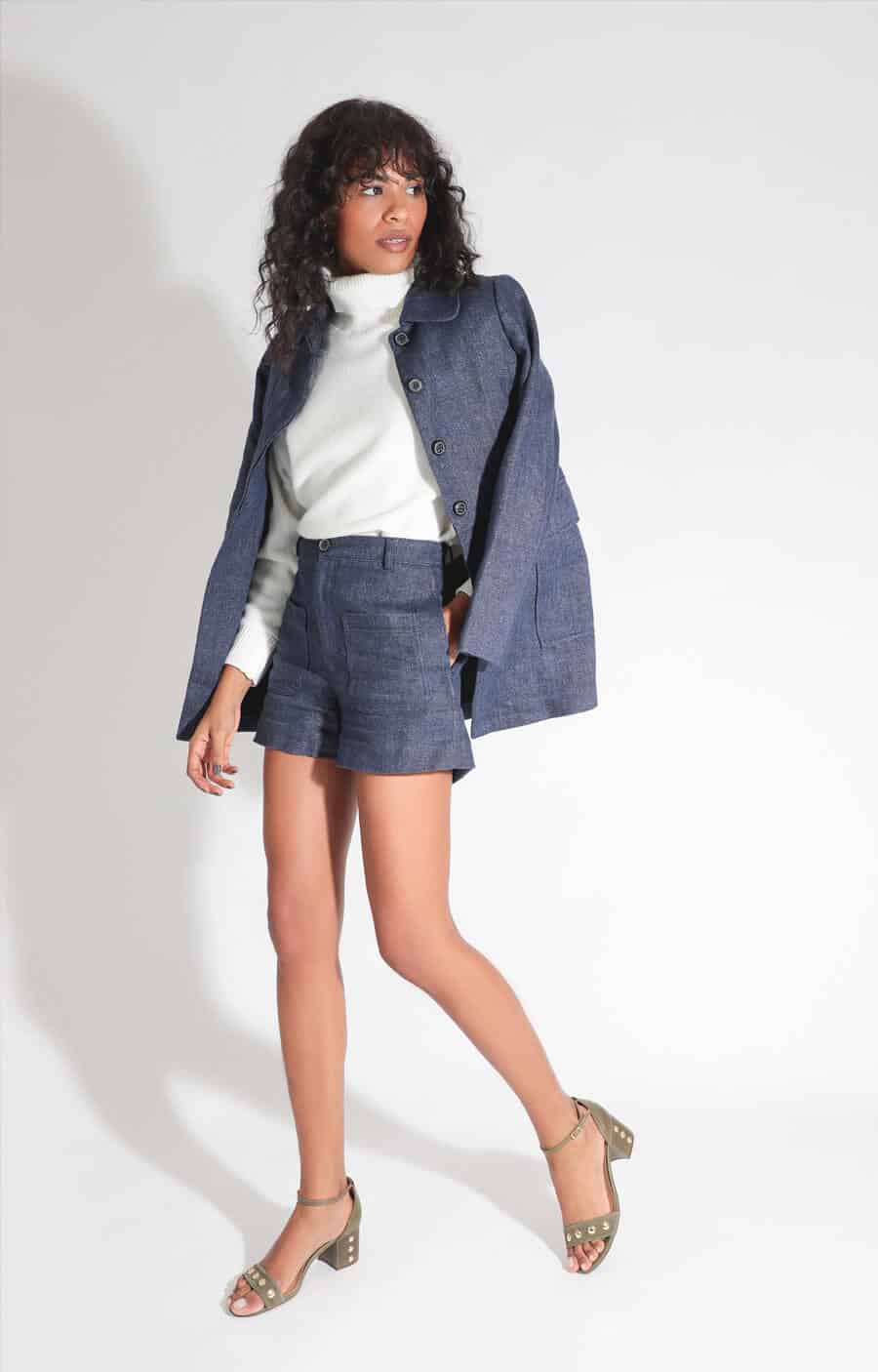 shorts de alfaiataria chique