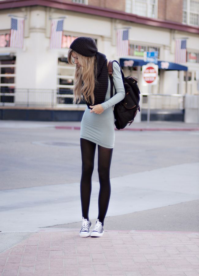 look dia a dia vestido tênis