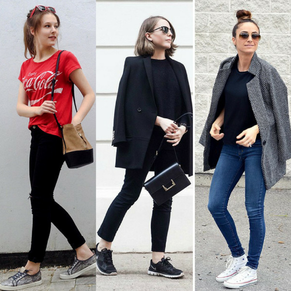 acessórios para look com tênis preto